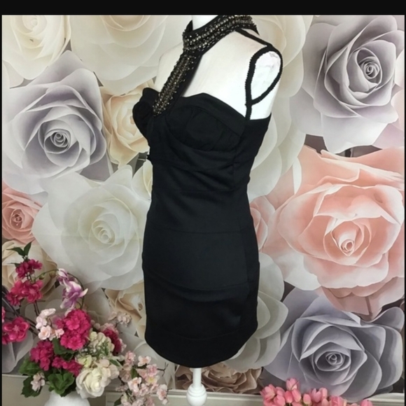 Choker diamond/bead bodycon dress - Picture 10 of 12
